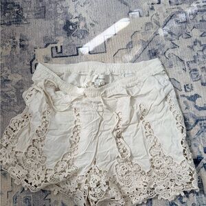 Anthropologie Crochet Trim Shorts